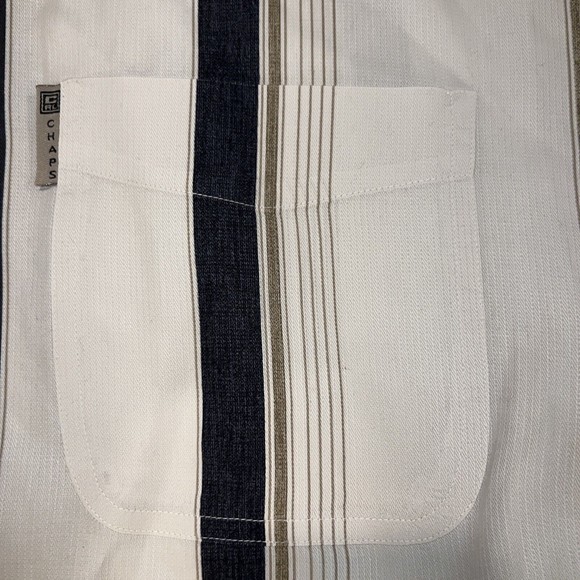 Ralph Lauren Men XL  XXL Button Down Long Sleeve Shirt Stipe Ivory Coal Runs BIG - Picture 9 of 13